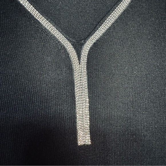 NWT New Chico's Caviar Trim V-Neck Black Sweater Size 4 US XXL - Picture 12 of 12